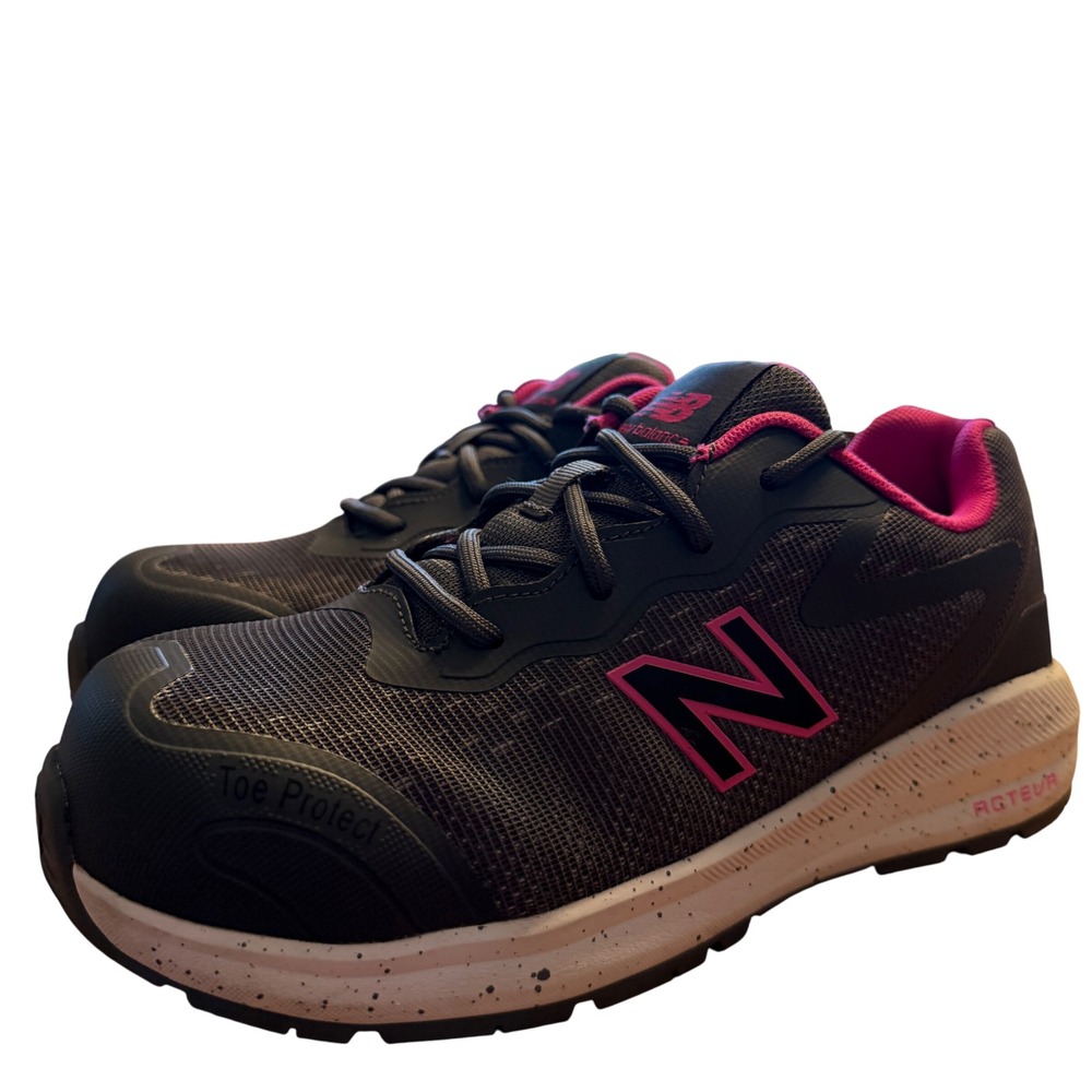 New Balance Logic Women 5.5 D Wide Composite Safety Toe Work Shoes Grey Pink